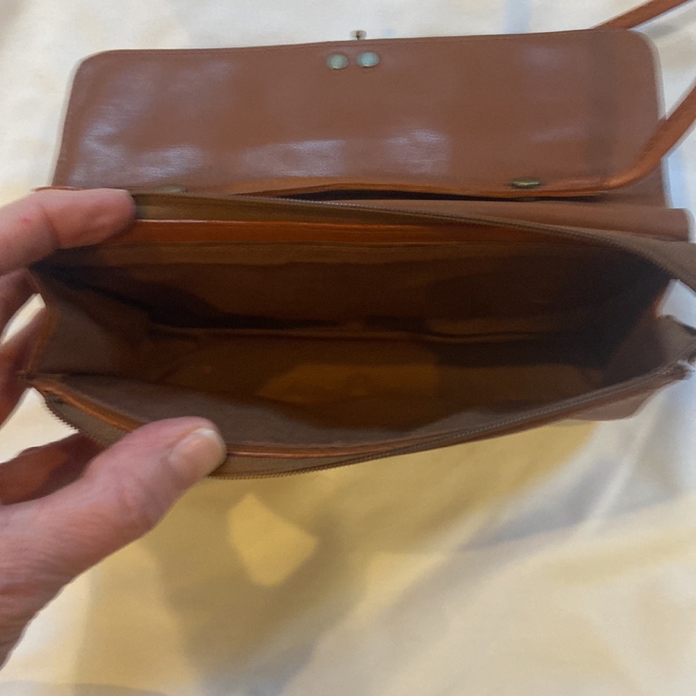 Enzo Angiolini Vintage Leather Crossbody Bag Cognac Mini Classic - Picture 6 of 11